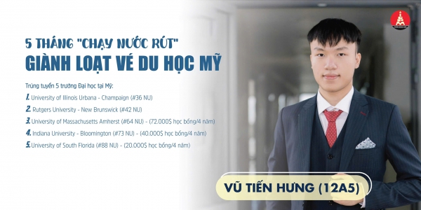 THPT-VP | 5 TH&Aacute;NG &ldquo;CHẠY NƯỚC R&Uacute;T&rdquo; GI&Agrave;NH LOẠT V&Eacute; DU HỌC MỸ